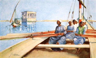 „Philae-hoz egy Feluccában”, 1908 alkotó: Lance Thackeray