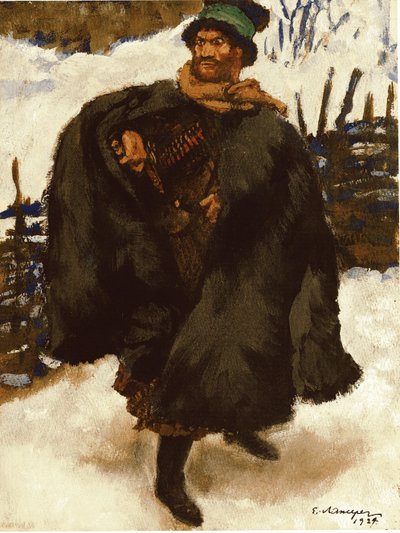 Illusztráció Lev Tolsztoj Hadji Murad című regényéhez, 1924 alkotó: Lanceray