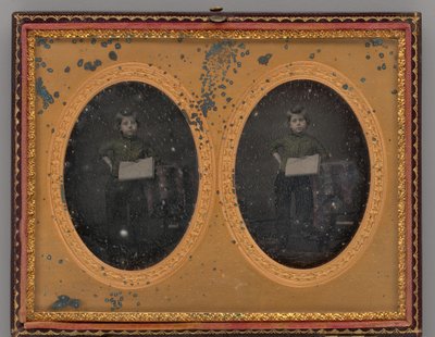 Névtelen álló fiú portréja, 1867. alkotó: Langenheimer and Weimer