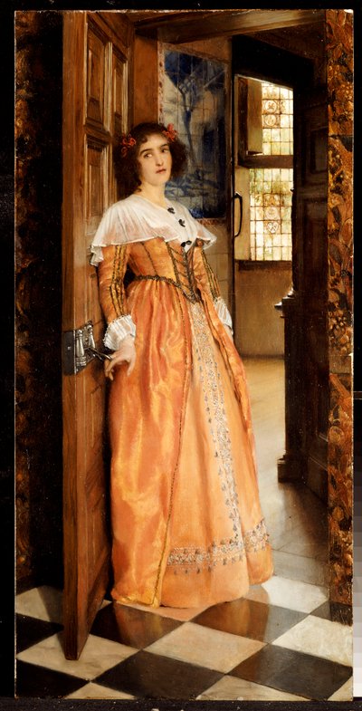 Az ajtóban, 1898 körül alkotó: Laura Theresa Alma-Tadema