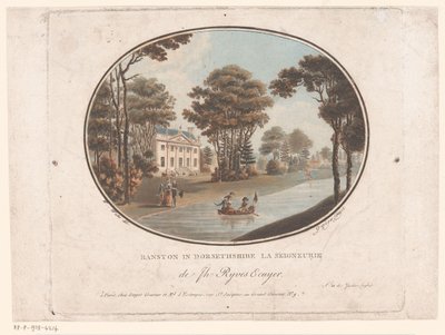 Kilátás Ranstonra Dorsetshire-ben Ranston Dorsethshire-ben La Seigneurie de Jh Ryves Ecuyer. (cím a tárgyon) Jardins Anglais (sorozat címe az objektumon) Angol kertek (sorozat címe) alkotó: Laurent Guyot