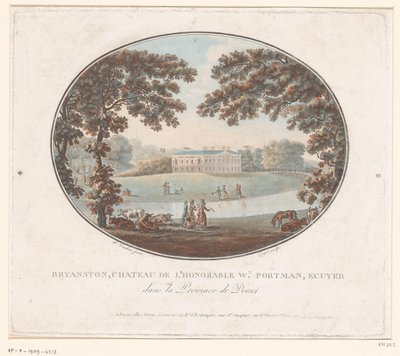 Kilátás Sir William Portman vidéki házára Bryanstonban Bryanston, Chateau de l