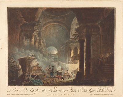 A római bazilika belső részének romja alkotó: Laurent Guyot after Hubert Robert
