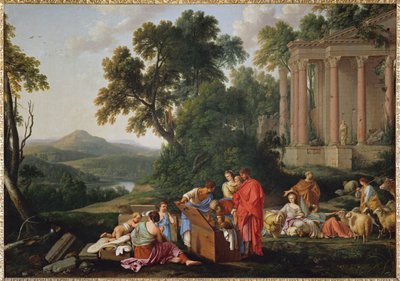 Laban cherchant ses idoles dans les bagages de JacobLaban keresi a bálványait Jákob vagyona között ... alkotó: Laurent de (workshop of) La Hyre