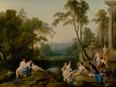 Diana és nimfái egy tájban, 1644 alkotó: Laurent de la Hyre