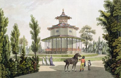Kilátás a kínai nyári házra, Lichtenstein palotája Eisgrubban, metszett Johann Ziegler (kb. 1750-kb. 1812), 1792 alkotó: Laurenz Janscha