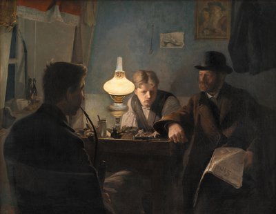 Látogatás a cipészboltban, 1885. alkotó: Laurits Andersen Ring