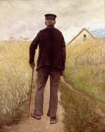 Öreg ember séta a rozsmezőben alkotó: Laurits Andersen Ring