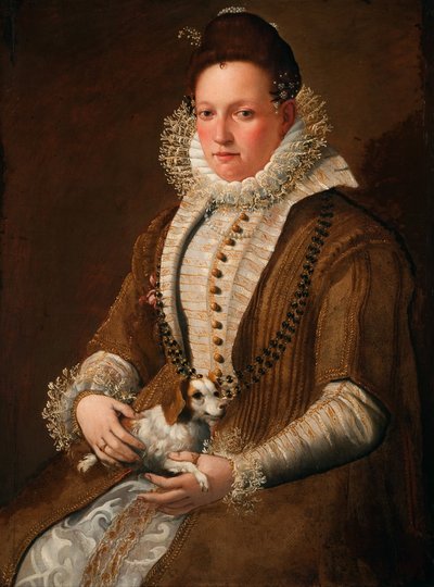Egy hölgy portréja kutyával alkotó: Lavinia Fontana