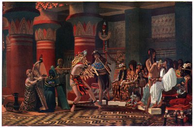 Időtöltés az ókori Egyiptomban háromezer évvel ezelőtt, illusztráció az „Egyiptomi mítosz és legenda” című könyvből, a Gresham Publishing, Co. alkotó: Lawrence Alma Tadema