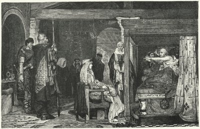 Fredegund királynő Praetextatus püspök halálos ágyán, 586 alkotó: Lawrence Alma Tadema