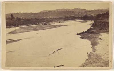 A San Lorenzón felfelé tekintve, a gyaloghídról, Santa Cruz. alkotó: Lawrence and Houseworth