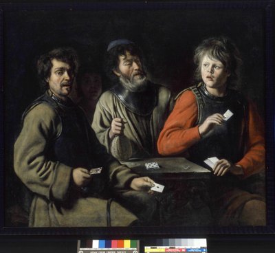 Kártyajátékosok (olaj, vászon) alkotó: Le Nain Brothers