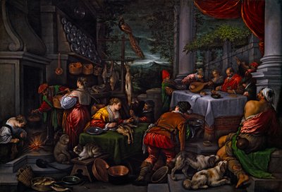 Lázár és Dives, 1570 körül (olaj, vászon) alkotó: Leandro Bassano