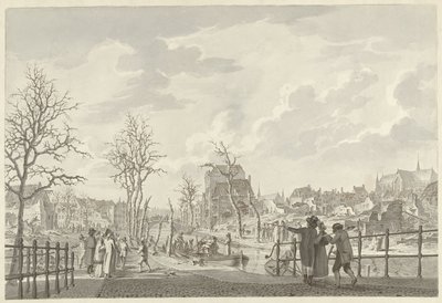 Romok a leideni Rapenburgon, az 1807. január 12-i puskaporos katasztrófa után alkotó: Leendert Overbeek