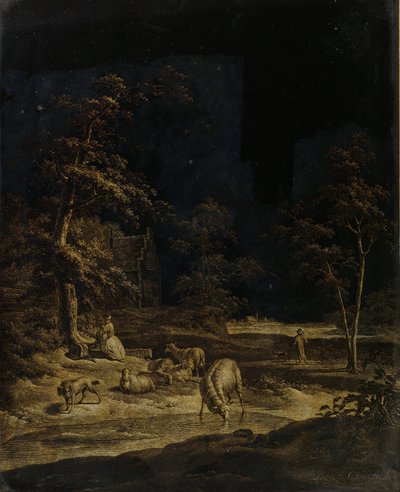 Pásztorlány juhokkal alkotó: Leendert Overbeek