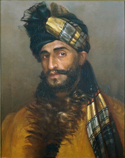 Pathan sowar, 25. lovasság (Frontier Force), 1908 körül (olaj, vászon) alkotó: Leila K. Williamson