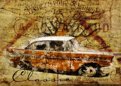 Rusztikus veterán autó alkotó: Lembayung senja studio [Vintage Poster]