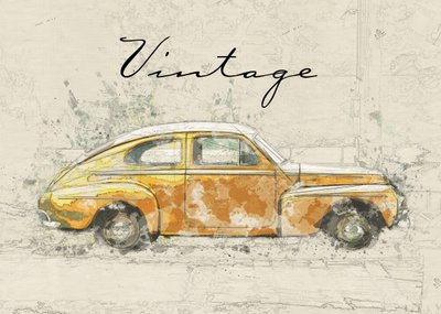 Régi autó vázlat alkotó: Lembayung senja studio [Vintage Poster]