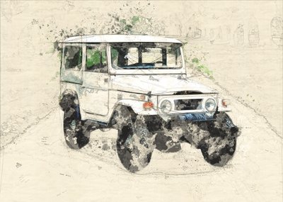 Vintage terepjáró vázlat alkotó: Lembayung senja studio [Vintage Poster]