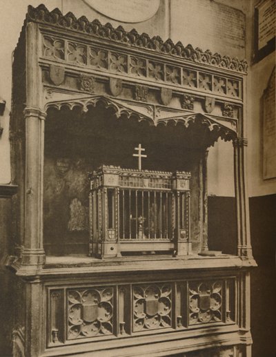 Folyamatosan égő lámpa a Toc H karbantartásához in Allhallows, Barking, 1935. alkotó: Lemere