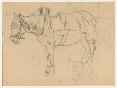 Ló- és fejtanulmányok alkotó: Leo Gestel (signed by artist)