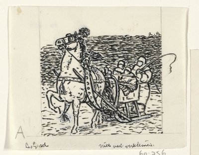 Ló által húzott szán alkotó: Leo Gestel (signed by artist)