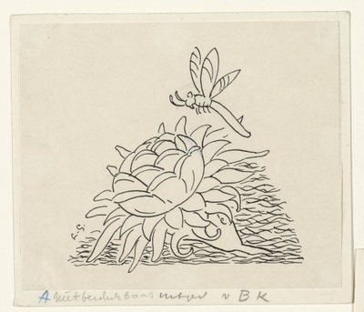 Virág szitakötővel alkotó: Leo Gestel (signed by artist)