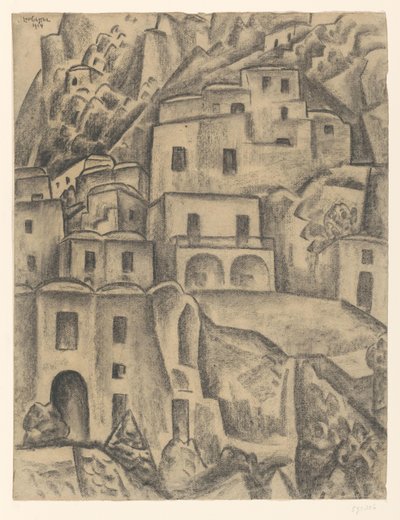 Házak a hegy lejtőin alkotó: Leo Gestel (signed by artist)