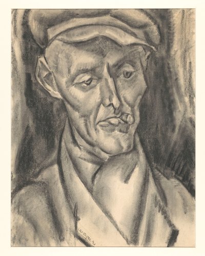 Férfi sapkával és szivarral alkotó: Leo Gestel (signed by artist)