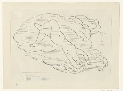 Meztelen nő a felhőkben alkotó: Leo Gestel (signed by artist)