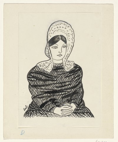 Nő népviseletben alkotó: Leo Gestel (signed by artist)