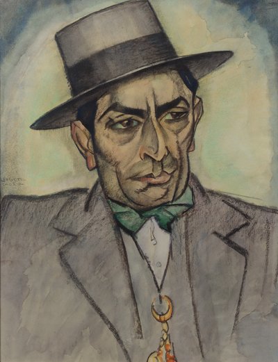Egy férfi spanyol kosztümben, c. 1914 (szén, pasztell és akvarell papíron) alkotó: Leo Gestel