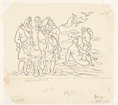 Fürdőzők (vázlat) alkotó: Leo Gestel