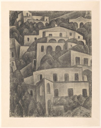 Kilátás Positano-ra alkotó: Leo Gestel