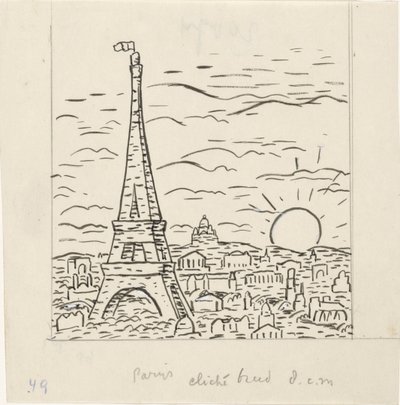 Kilátás a párizsi Eiffel-toronyra alkotó: Leo Gestel