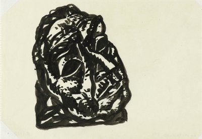 Egy férfi feje, aki ferdén néz a jobb felső sarokban alkotó: Leo Gestel