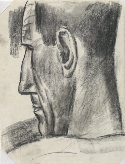 Férfi feje hátulról nézve profilból Cím nélkül alkotó: Leo Gestel