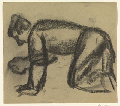 Férfi a kezét és a térdét alkotó: Leo Gestel