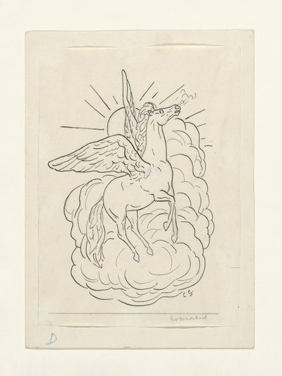 Pegazus a felhők előtt repül (1891–1941) alkotó: Leo Gestel