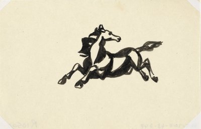 Ugró ló hátrafordított fejjel Cím nélküli ló alkotó: Leo Gestel