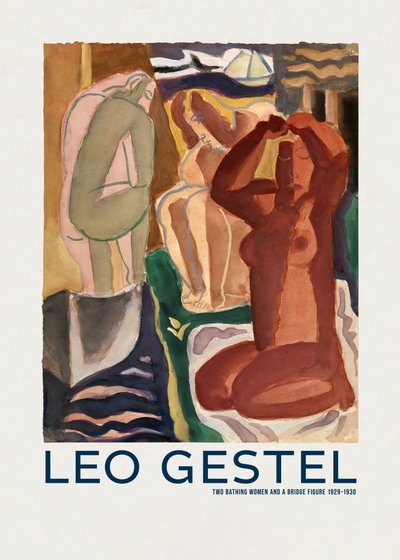 Két fürdőző nő és egy hídszobor alkotó: Leo Gestel