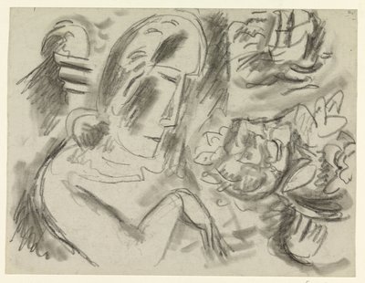 Nő egy csokor virággal alkotó: Leo Gestel