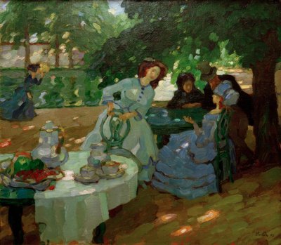 Reggeli a szabadban alkotó: Leo Putz