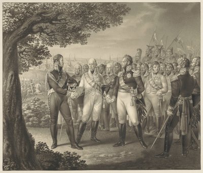 A szövetséges uralkodók első találkozója minisztereikkel Prágában, 1813. augusztus 18-án alkotó: Leo Wolf