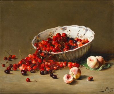 Egy tál cseresznye, 1900 körül alkotó: Leon Alfred Benoit