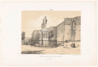 Kilátás az Anjou I. René szobrára és Angers várára Angers. Château d