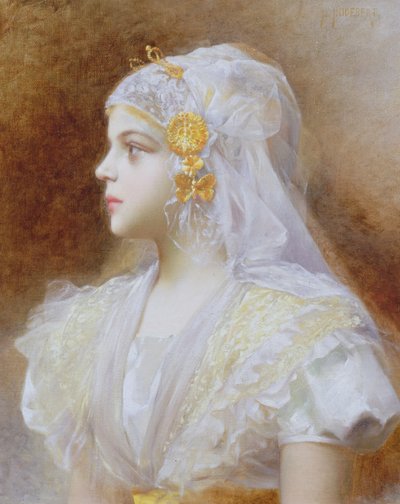Egy lány portréja alkotó: Leon Auguste Cesar Hodebert
