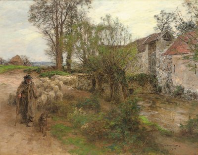 Kijárat a Chailly Street csordájából; Az állomány kilépése a rue Chailly-ről, 1904 alkotó: Leon Augustin Lhermitte