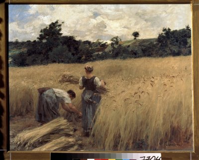Az aratók. (Aratógépek). Leon Augustin Lhermitte (1844-1925) festménye. Francia művészet, realizmus. Puskin Szépművészeti Múzeum, Moszkva alkotó: Leon Augustin Lhermitte